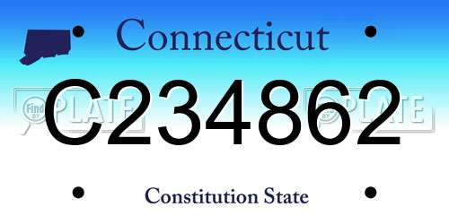 C234862 Connecticut License Plate