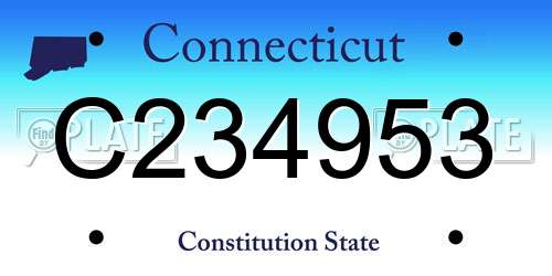C234953 Connecticut License Plate