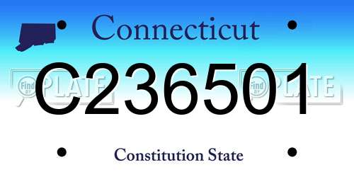 C236501 Connecticut License Plate