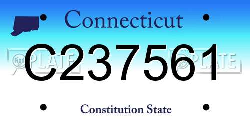 C237561 Connecticut License Plate