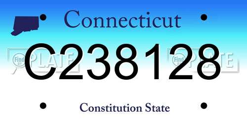 C238128 Connecticut License Plate