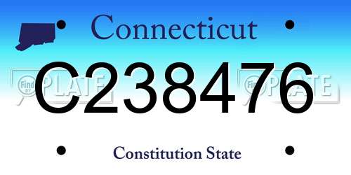 C238476 Connecticut License Plate