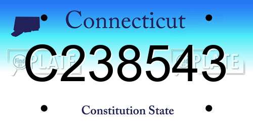 C238543 Connecticut License Plate