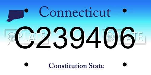 C239406 Connecticut License Plate