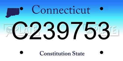C239753 Connecticut License Plate