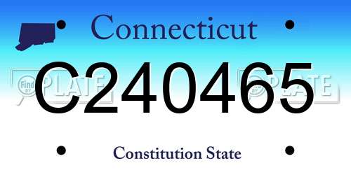 C240465 Connecticut License Plate
