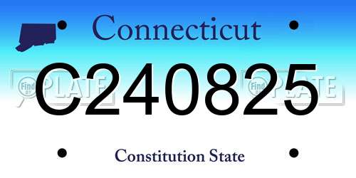 C240825 Connecticut License Plate