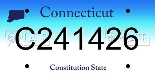 C241426 Connecticut License Plate