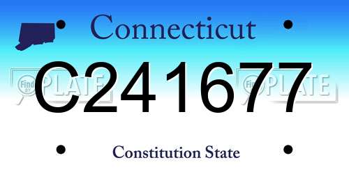 C241677 Connecticut License Plate