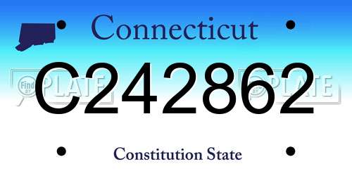 C242862 Connecticut License Plate