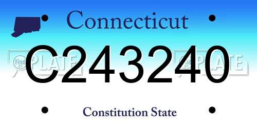 C243240 Connecticut License Plate