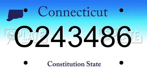 C243486 Connecticut License Plate