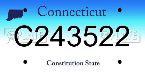 C243522 Connecticut License Plate