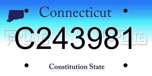 C243981 Connecticut License Plate