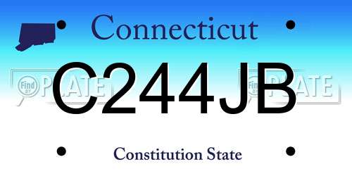 C244JB Connecticut License Plate