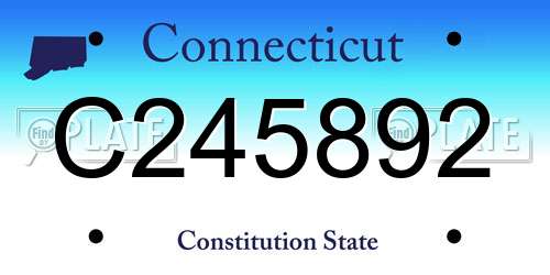 C245892 Connecticut License Plate