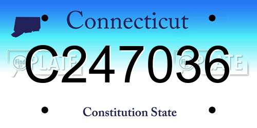 C247036 Connecticut License Plate