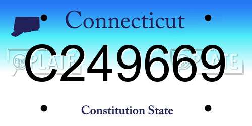 C249669 Connecticut License Plate