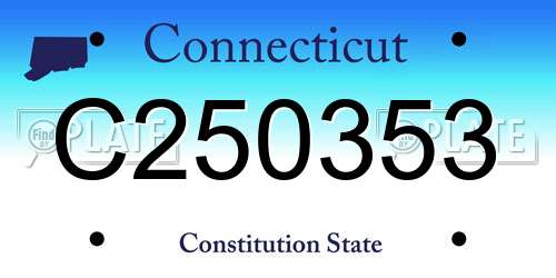 C250353 Connecticut License Plate
