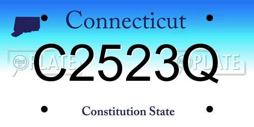 C2523Q Connecticut License Plate
