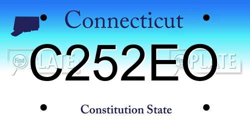 C252EO Connecticut License Plate