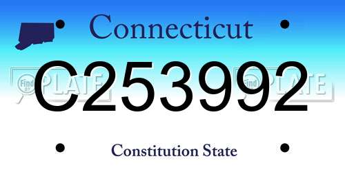 C253992 Connecticut License Plate