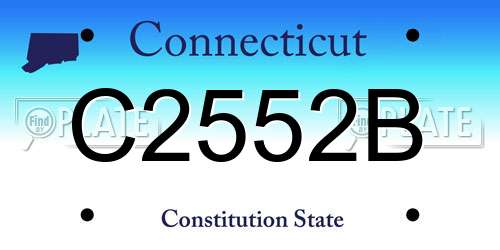 C2552B Connecticut License Plate
