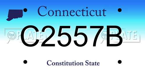 C2557B Connecticut License Plate