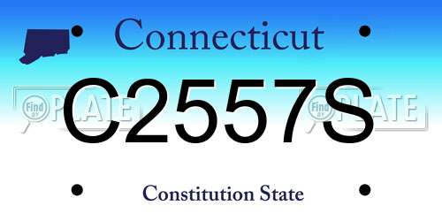 C2557S Connecticut License Plate