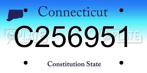 C256951 Connecticut License Plate