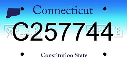 C257744 Connecticut License Plate