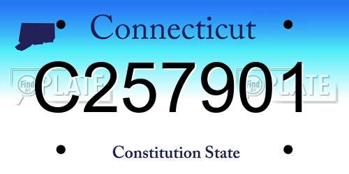 C257901 Connecticut License Plate