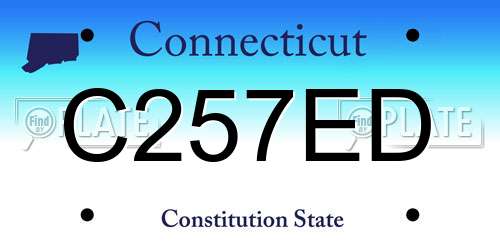 C257ED Connecticut License Plate