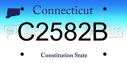 C2582B Connecticut License Plate