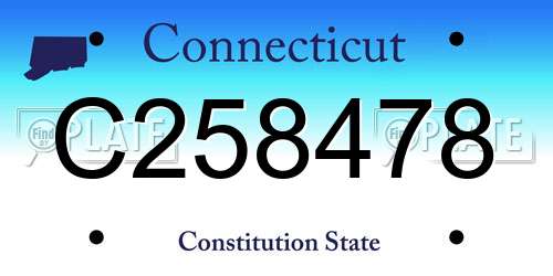 C258478 Connecticut License Plate