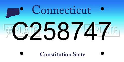 C258747 Connecticut License Plate