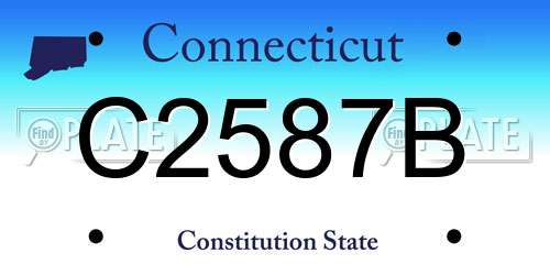 C2587B Connecticut License Plate
