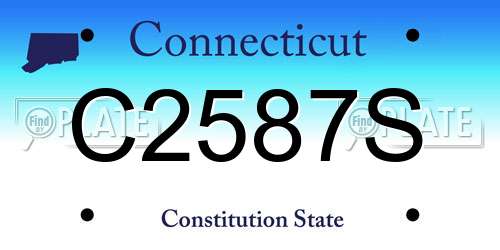 C2587S Connecticut License Plate