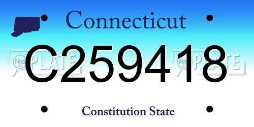 C259418 Connecticut License Plate
