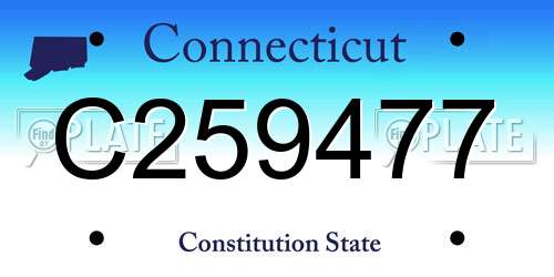 C259477 Connecticut License Plate