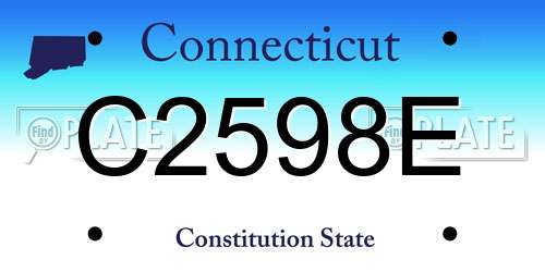 C2598E Connecticut License Plate