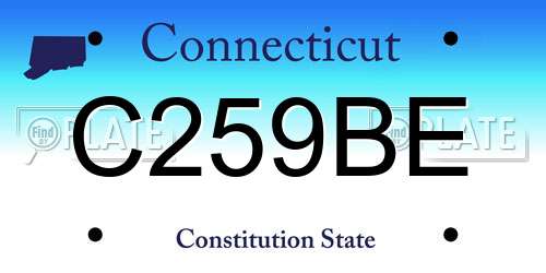 C259BE Connecticut License Plate