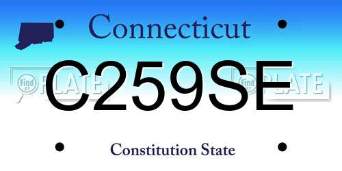 C259SE Connecticut License Plate
