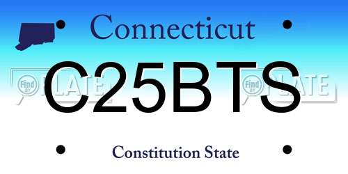 C25BTS Connecticut License Plate