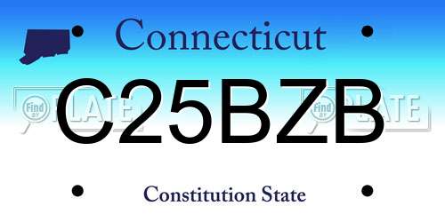 C25BZB Connecticut License Plate