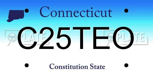 C25TEO Connecticut License Plate