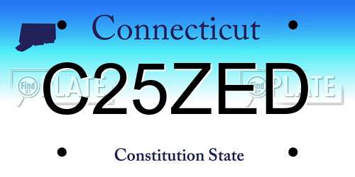 C25ZED Connecticut License Plate