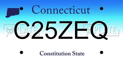 C25ZEQ Connecticut License Plate