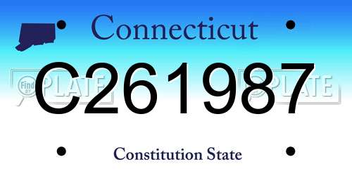 C261987 Connecticut License Plate