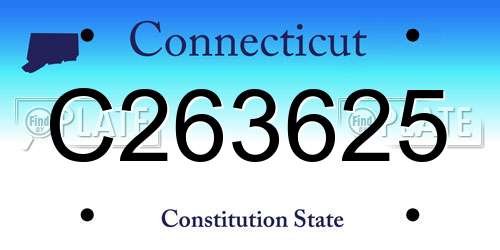 C263625 Connecticut License Plate